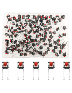 Interruptor Táctil Momentáneo 2 Pines Juasky Rojo 6mm