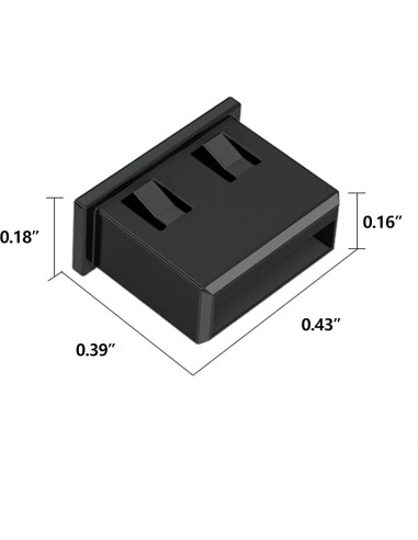 10 Pcs Tapón de Seguridad USB-A Femenino WXZRLIU Negro