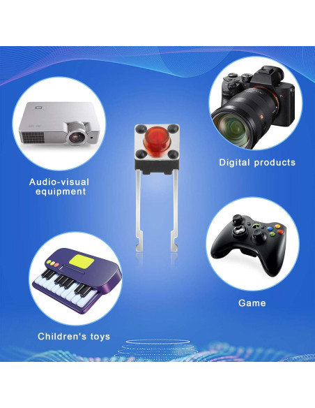 Interruptor Táctil Momentáneo 2 Pines Juasky Rojo 6mm