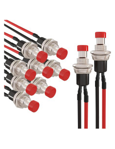 Interruptor Mini Botón Momentáneo APIELE 7mm Rojo 10 Pcs