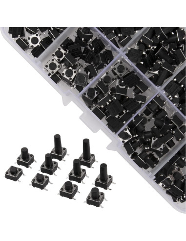 Kit de Interruptores Táctiles Micro Momentáneo Rrina 200 Pcs