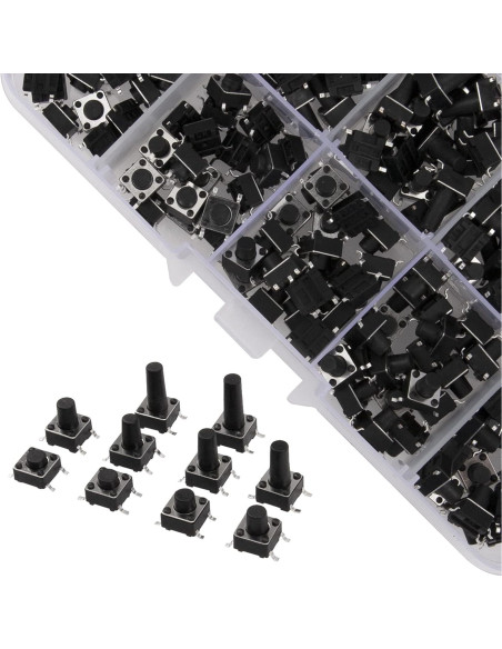 Kit de Interruptores Táctiles Micro Momentáneo Rrina 200 Pcs Kit de Interruptores Táctiles Micro Momentáneo Rrina 200 Pcs