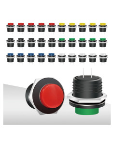 30 Interruptores de Botón Momentáneo 15mm Tmyjfjingxi Colores