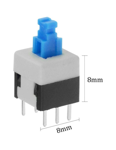 Interruptores Micro DPDT 6 Pin XLX 100pcs 8x8mm Auto-bloqueo
