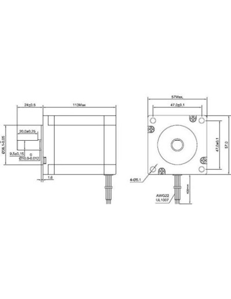 Motor Paso a Paso Nema 23 STEPPERONLINE 3Nm 4.2A 114mm
