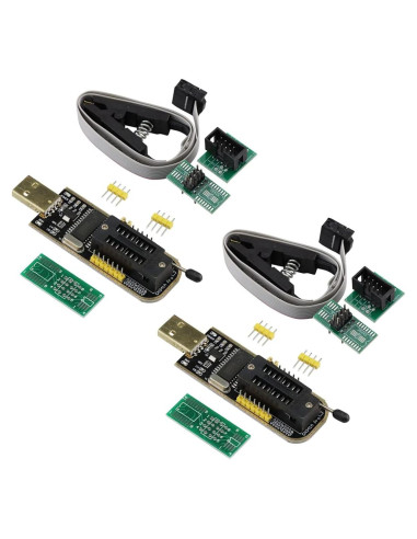 Programador CH341A USB 2PCS EEPROM SPI Flash 24 25 SOP8
