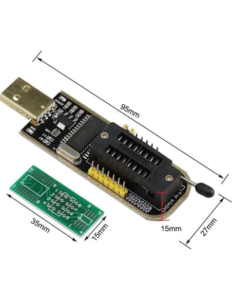 Programador CH341A USB 2PCS EEPROM SPI Flash 24 25 SOP8