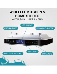 Altavoz Estéreo Bluetooth iLive con Luz LED y Reloj Digital 2