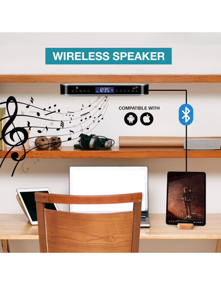 Altavoz Estéreo Bluetooth iLive con Luz LED y Reloj Digital