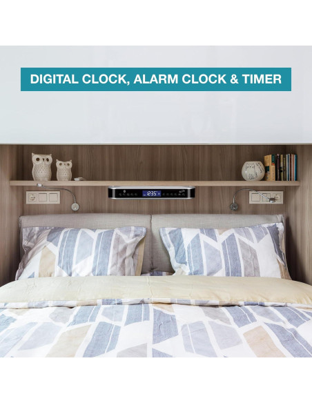 Altavoz Estéreo Bluetooth iLive con Luz LED y Reloj Digital