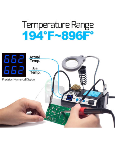 Estación de Soldadura WEP 927-IV 110W con Lupa LED y Accesorios