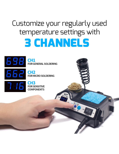 Estación de Soldadura WEP 927-IV 110W con Lupa LED y Accesorios