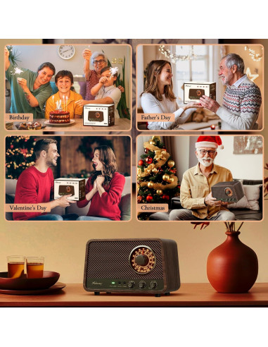 Radio AM FM Audiocrazy Vintage Madera Bluetooth 10W AUX