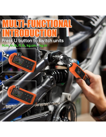 Llave de Torque Digital 1/4" Coobeast 0.45-30Nm con Pantalla LCD