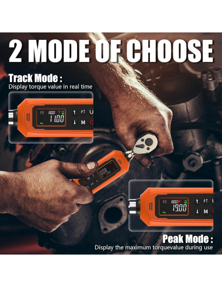 Llave de Torque Digital 1/4" Coobeast 0.45-30Nm con Pantalla LCD