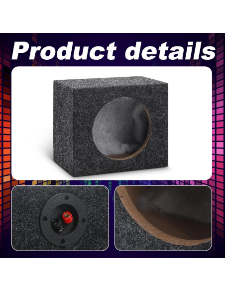 Caja de Altavoz para Coche BBTO 2 Pcs 6.5" Estilo Angulado