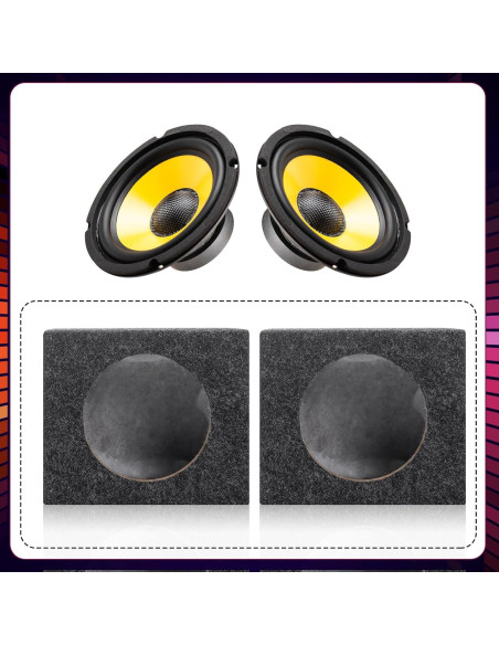 Caja de Altavoz para Coche BBTO 2 Pcs 6.5" Estilo Angulado
