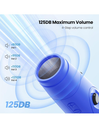 Silbato Electrónico WANJOTEC Azul 130dB 3 Tonos Ajustables