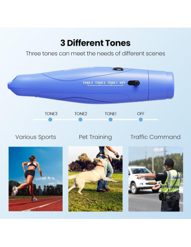 Silbato Electrónico WANJOTEC Azul 130dB 3 Tonos Ajustables