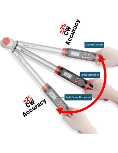 Llave de Torque Digital Leolee 1/2" 10-200 Nm con Alerta LED