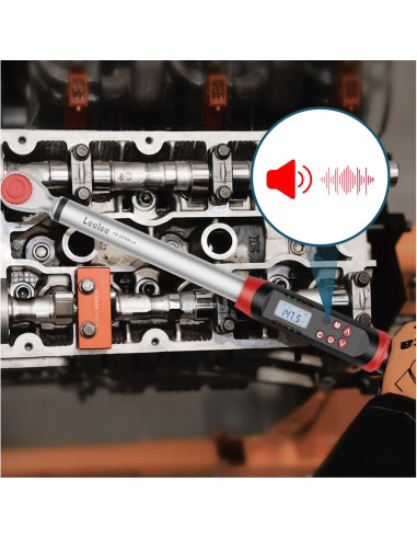 Llave de Torque Digital Leolee 1/2" 10-200 Nm con Alerta LED