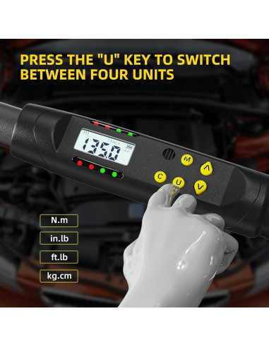Llave de Torque Digital 1/2" TAGVIT 6.8-135Nm Precisión +/-2%