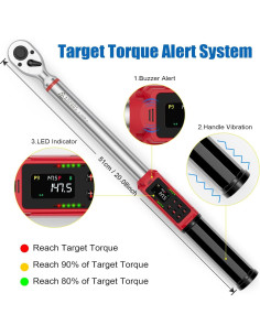 Llave de Torque Digital ANPUDS 1/2 Pulgada 3-200Nm Precisión 1% 2