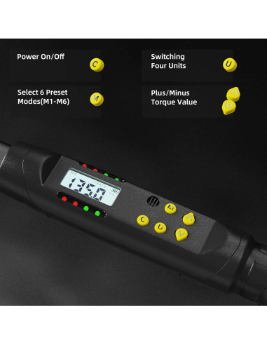 Llave de Torque Digital 1/2" TAGVIT 6.8-135Nm Precisión +/-2%