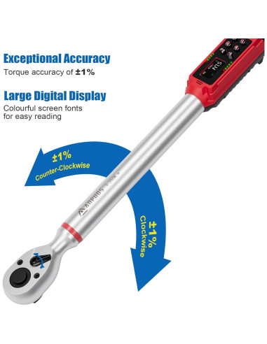 Llave de Torque Digital ANPUDS 1/2 Pulgada 3-200Nm Precisión 1%