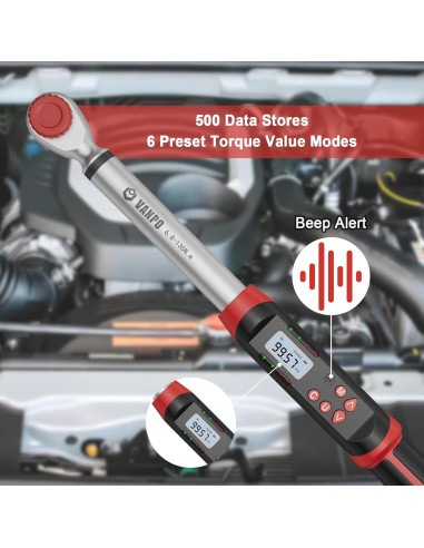 Llave de Torque Digital 1/2" VANPO VP-DTW01 6.8-135Nm
