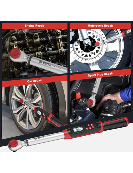 Llave de Torque Digital 1/2" VANPO VP-DTW01 6.8-135Nm