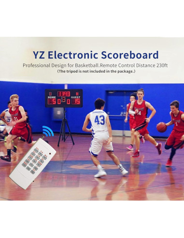 Tablero Electrónico de Baloncesto YZ con Control Remoto 90x45cm
