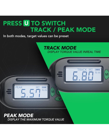 Llave de Torque Digital 3/8" LLAVETOR 6.8-135Nm Precisión +/-2%