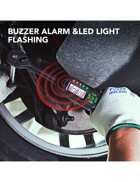 Llave de Torque Digital 3/8" LLAVETOR 6.8-135Nm Precisión +/-2%