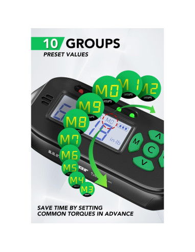 Llave de Torque Digital 3/8" LLAVETOR 6.8-135Nm Precisión +/-2%