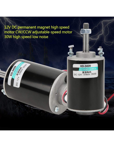 Motor DC de Imán Permanente 30W 12/24V 3500/6000RPM TOPINCN