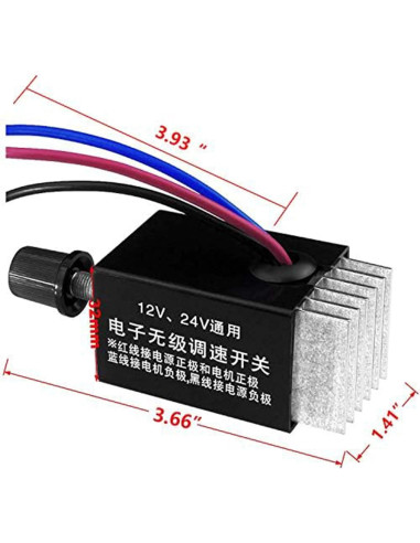 Controlador de Velocidad Motor DC 12V 24V 10A Dawwoti