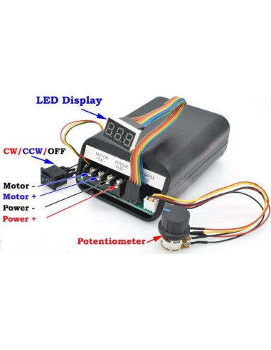Controlador de Velocidad PWM DC 10-55V 60A Acxico con Pantalla LED