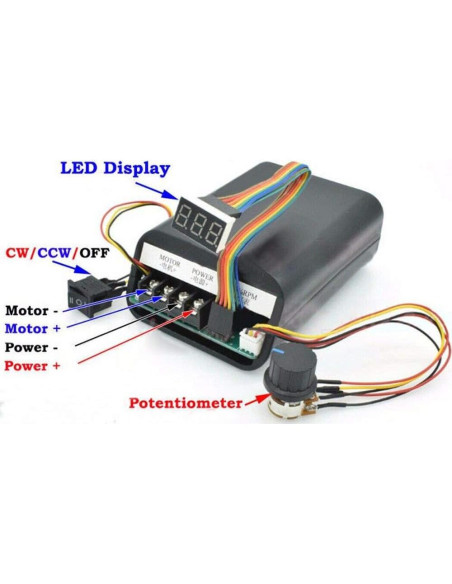 Controlador de Velocidad PWM DC 10-55V 60A Acxico con Pantalla LED