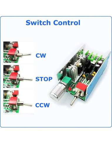 Controlador de Velocidad de Motor DC 12-40V 120W Hechengdianzi