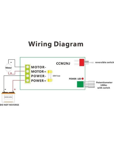 Controlador de Velocidad de Motor DC 12-40V 120W Hechengdianzi