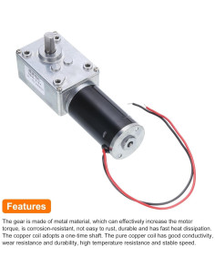 Motor de Engranaje DC 12V MECCANIXITY 200RPM 100kg.cm 2