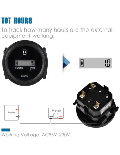 Contador Digital de Horas HonorMeet AC 86V-230V para Mantenimiento 2