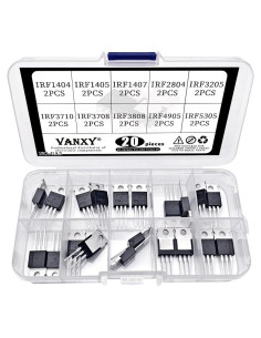 Kit de Transistores MOSFET TO-220 VANXY 20 Pcs IRF1404-IRF5305