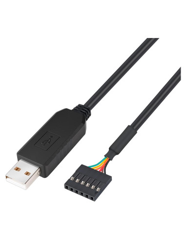Cable Adaptador USB a TTL DTech 1.83m 5V 6 Pines FT232RL