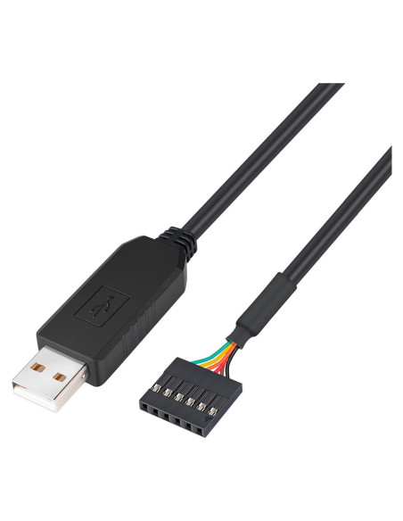 Cable Adaptador USB a TTL DTech 1.83m 5V 6 Pines FT232RL