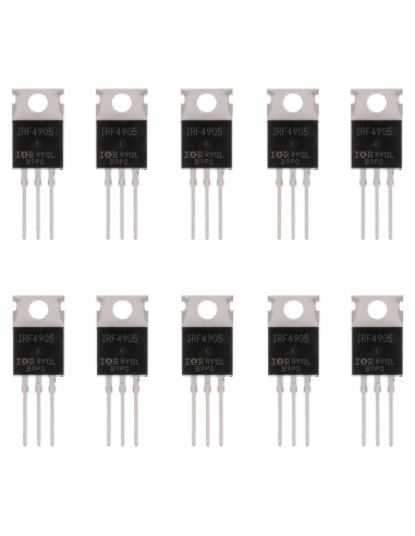 Transistor MOSFET BOJACK IRF4905 P-Channel 74A 55V Paquete de 10
