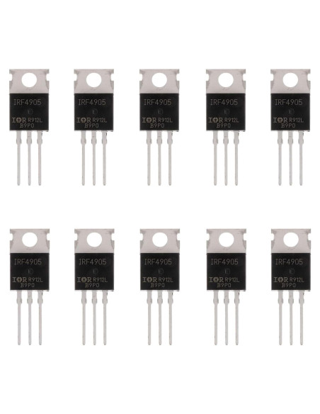 Transistor MOSFET BOJACK IRF4905 P-Channel 74A 55V Paquete de 10