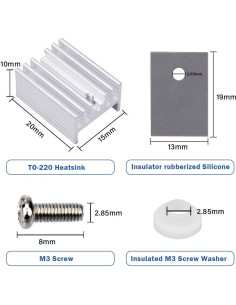 10 Disipadores de Calor Aluminio TO-220 WayinTop + Kits 2