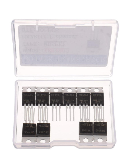 Transistor MOSFET BOJACK IRF4905 P-Channel 74A 55V Paquete de 10